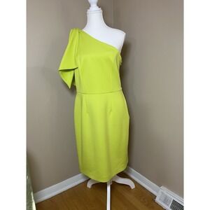 Shelby & Palmer Women's One Bow Shoulder Dress Lime Green Size 10 Mob Wife